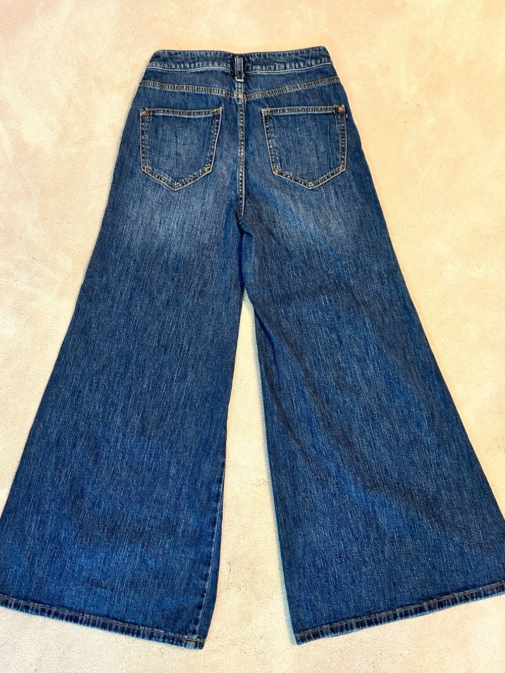 Pilcro Anthropologie Wide-Leg Jeans in Dark Blue Denim 26P - Picture 5 of 5
